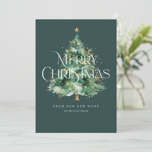 モダンクリスマスツリーの移動告知カード シーズンカード (スタンド正面)