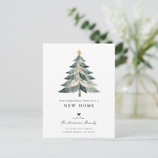 モダンクリスマスツリーの移動告知 案内ポストカード (スタンド正面)