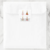 モダンクリスマスツリーアート差出人住所ラベル スクエアシール (バッグ)