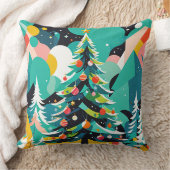 モダンクリスマスツリーイラストレーション1-装飾用クッション クッション (ブランケット)