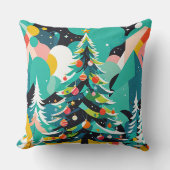 モダンクリスマスツリーイラストレーション1-装飾用クッション クッション (正面)