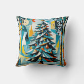 モダンクリスマスツリーイラストレーション2-装飾用クッション クッション (裏面)