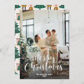 モダンクリスマスツリーオーナメントチョコレートフォト シーズンカード (正面/裏面)