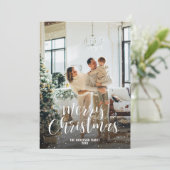 モダンクリスマスツリーオーナメントチョコレートフォト シーズンカード (スタンド正面)