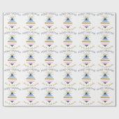 モダンクリスマスツリーオーナメントパーソナライズされた ラッピングペーパー (フラット)