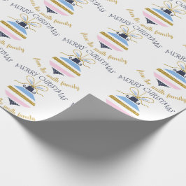 モダンクリスマスツリーオーナメントパーソナライズされた ラッピングペーパー