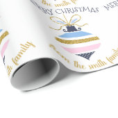 モダンクリスマスツリーオーナメントパーソナライズされた ラッピングペーパー (ロールコーナー)
