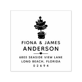 モダンクリスマスツリーカップル差出人住所 セルフインキングスタンプ