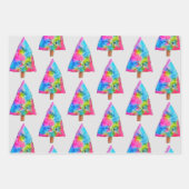 モダンクリスマスツリーカラフルアートデザイン ラッピングペーパーシート (正面3)
