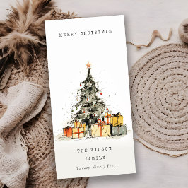 モダンクリスマスツリーギフトホリデーカード シーズンカード