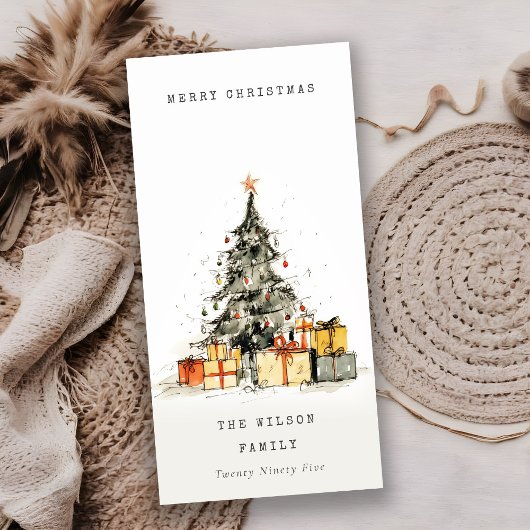 モダンクリスマスツリーギフトホリデーカード シーズンカード