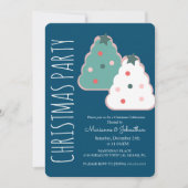 モダンクリスマスツリークッキーホリデーパーティー 招待状 (正面)