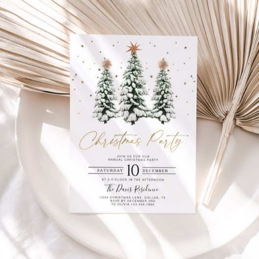 モダンクリスマスツリークリスマスパーティの招待状 招待状