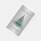 モダンクリスマスツリーグリーンシルバーネームオーナメント (コーナー)