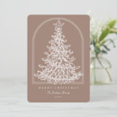 モダンクリスマスツリースケッチアーチ非写真 シーズンカード (スタンド正面)