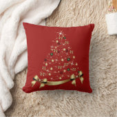 モダンクリスマスツリースターオーナメント金ゴールドボウ クッション (ブランケット)