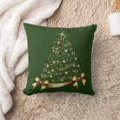 モダンクリスマスツリースターオーナメント金ゴールドボウ クッション (ブランケット)
