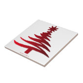 モダンクリスマスツリーステンシルプリント赤 タイル (側面)