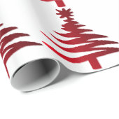 モダンクリスマスツリーステンシルプリント赤 ラッピングペーパー (ロールコーナー)