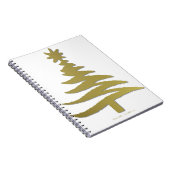 モダンクリスマスツリーステンシルプリント金ゴールド ノートブック (右側)