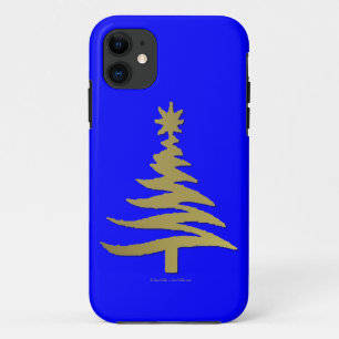 モダンクリスマスツリーステンシルプリント金ゴールド iPhone 11 ケース