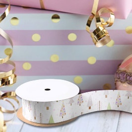 モダンクリスマスツリーズダスティバラピンク サテンリボン