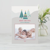 モダンクリスマスツリーズファミリークリスマスカード シーズンカード (スタンド正面)