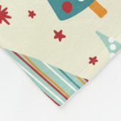 モダンクリスマスツリーズホリデーウィンターパターン フリースブランケット (角)