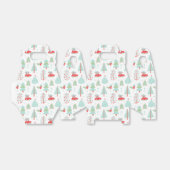 モダンクリスマスツリーズホリデーレッドカーラッピング フェイバーボックス (折り畳みなし)