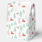 モダンクリスマスツリーズホリデーレッドカーラッピング フェイバーボックス (オープン)