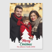 モダンクリスマスツリーズ家族写真磁気カード (正面)