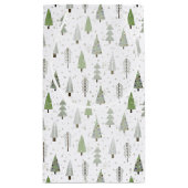 モダンクリスマスツリーセージオリーブ緑と白 スモールペーパーバッグ (裏面)
