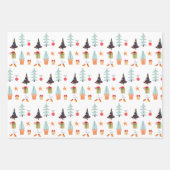 モダンクリスマスツリーセージ緑のパターン ラッピングペーパーシート (正面)