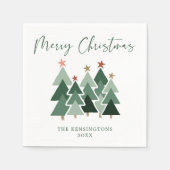 モダンクリスマスツリータイポグラフィ スタンダードカクテルナプキン (正面)