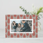 モダンクリスマスツリータイル枠4写真ハッピー シーズンカード (スタンド正面)