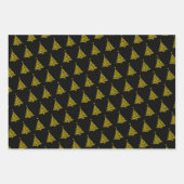 モダンクリスマスツリーパターンホリデーギフト ラッピングペーパーシート (正面)