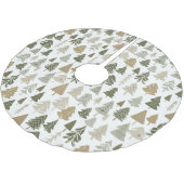 モダンクリスマスツリーパターン ブラッシュドポリエステルツリースカート (アングル)