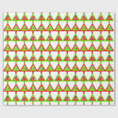 モダンクリスマスツリーパターン ラッピングペーパー (フラット)