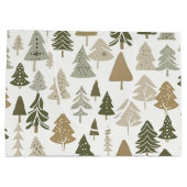 モダンクリスマスツリーパターン ラージペーパーバッグ (裏面)