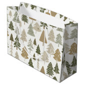 モダンクリスマスツリーパターン ラージペーパーバッグ (裏面アングル)