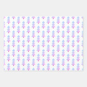 モダンクリスマスツリーパープルピンク ラッピングペーパーシート (正面3)