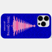 モダンクリスマスツリーピンクパーソナライズされたスパークル Case-Mate iPhoneケース (裏面 (横))