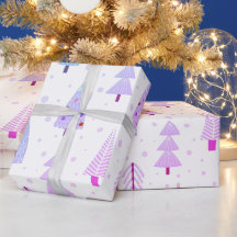 モダンクリスマスツリーピンク紫ブルーパターン