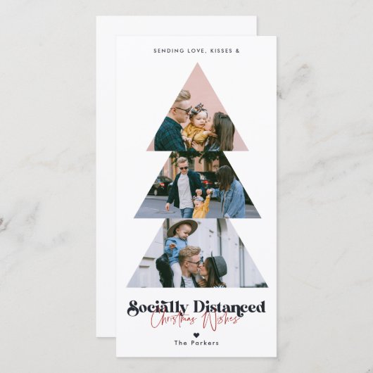 モダンクリスマスツリーフォトコラージュホリデイ シーズンカード (正面/裏面)