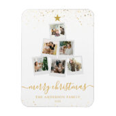 モダンクリスマスツリーフォトコラージュ マグネット (縦)