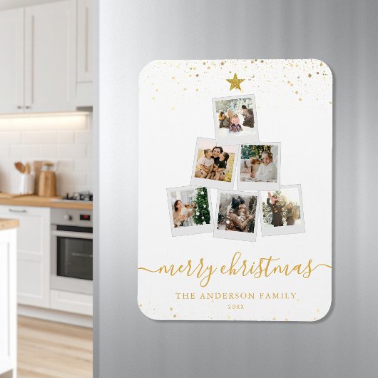 モダンクリスマスツリーフォトコラージュ マグネット