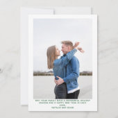 モダンクリスマスツリーフォト切り出しホリデーカード (裏面)