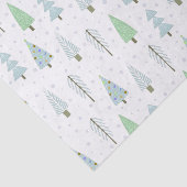 モダンクリスマスツリーブルーグリーンパターン 薄葉紙 (詳細)