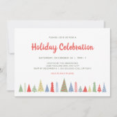 モダンクリスマスツリーホリデーお祝い 招待状 (正面)