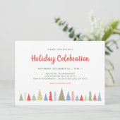 モダンクリスマスツリーホリデーお祝い 招待状 (スタンド正面)